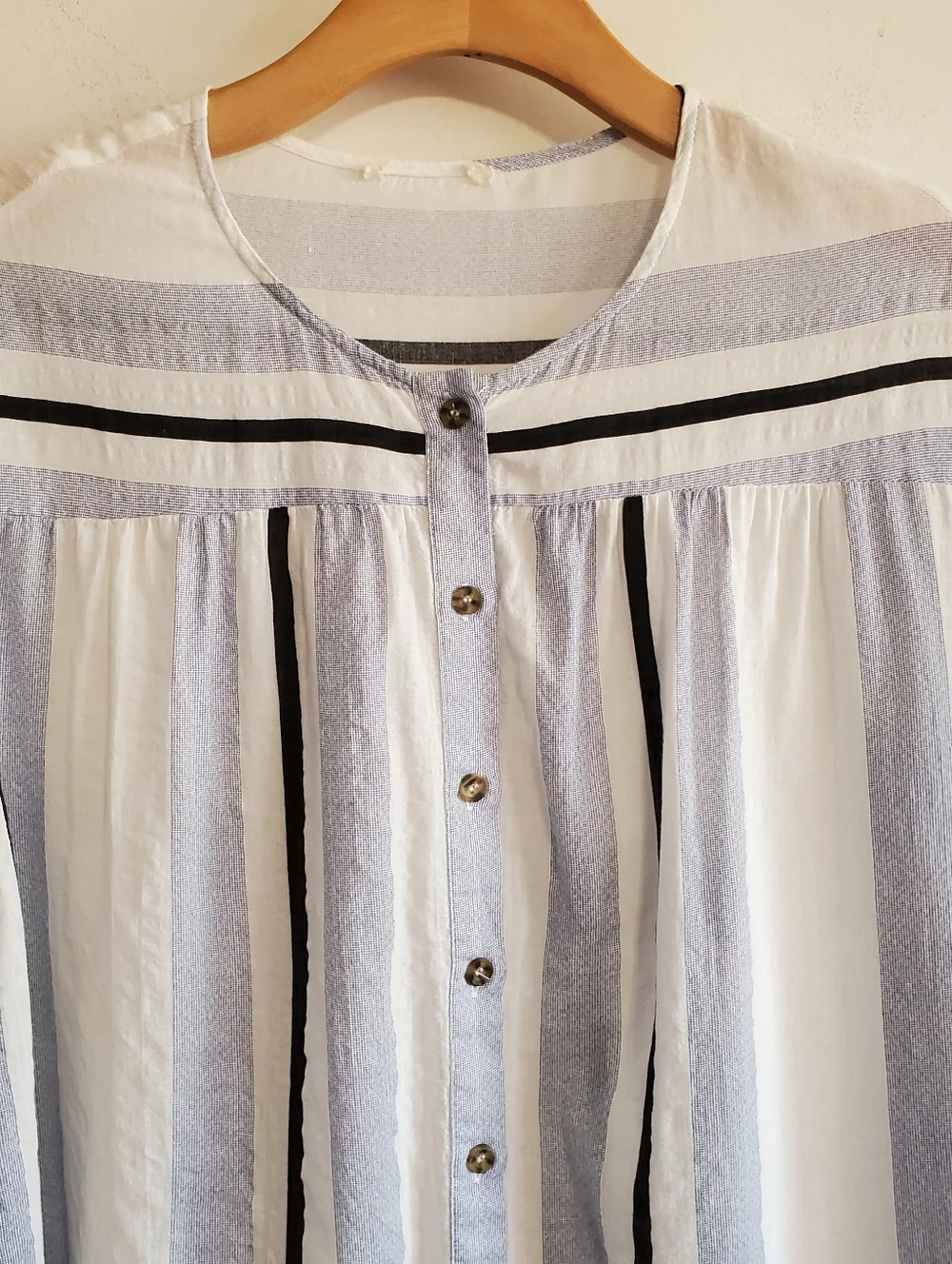 Anthropologie The Korner Castello stripe Top Size S Oversized Boho Coastal Beach